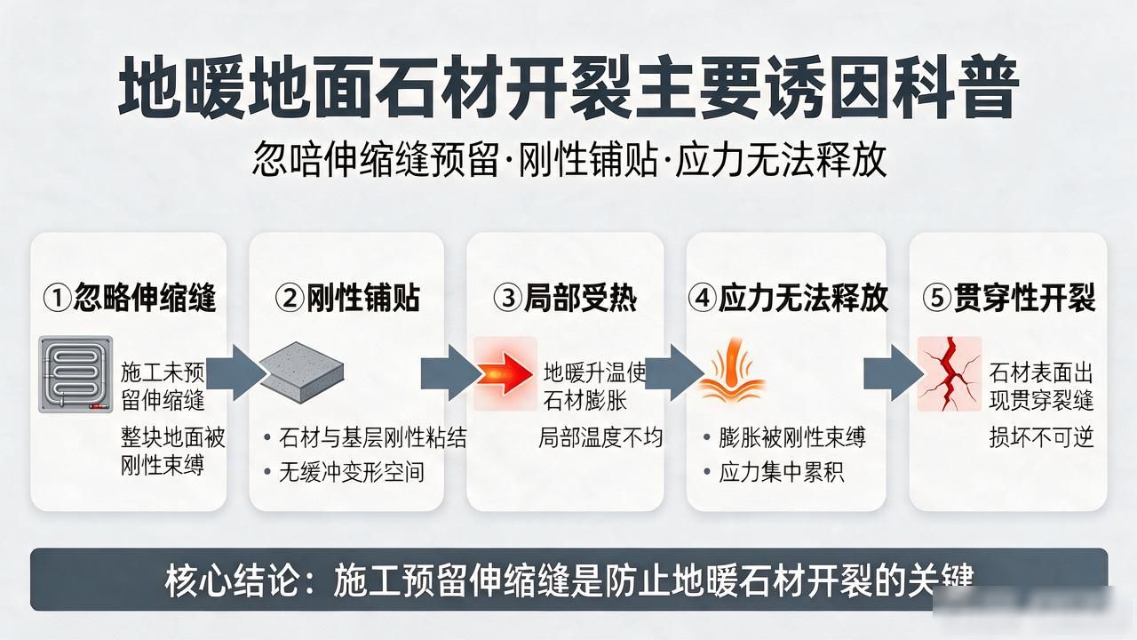 地暖地面石材开裂主要诱因科普_地暖地面开裂怎么处理_地暖开裂有必要补吗