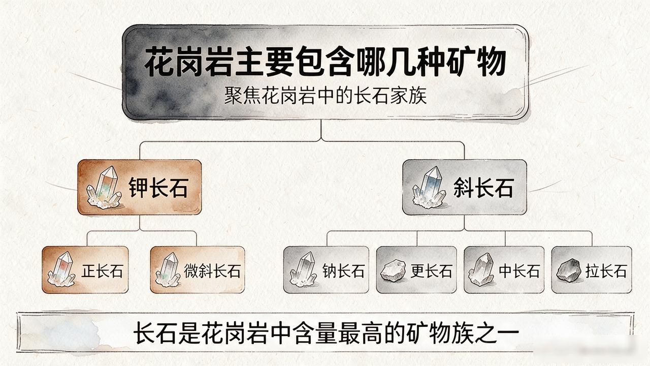 矿物包含种主要花岗岩矿物吗_花岗岩中的主要矿物成分是_花岗岩主要包含哪几种矿物