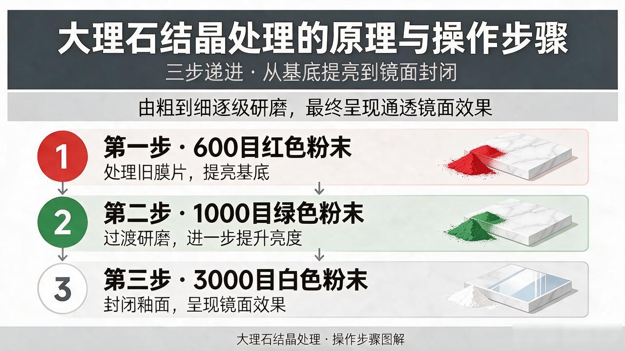 大理石结晶处理工艺视频_大理石结晶步骤有哪些_大理石结晶处理的原理与操作步骤