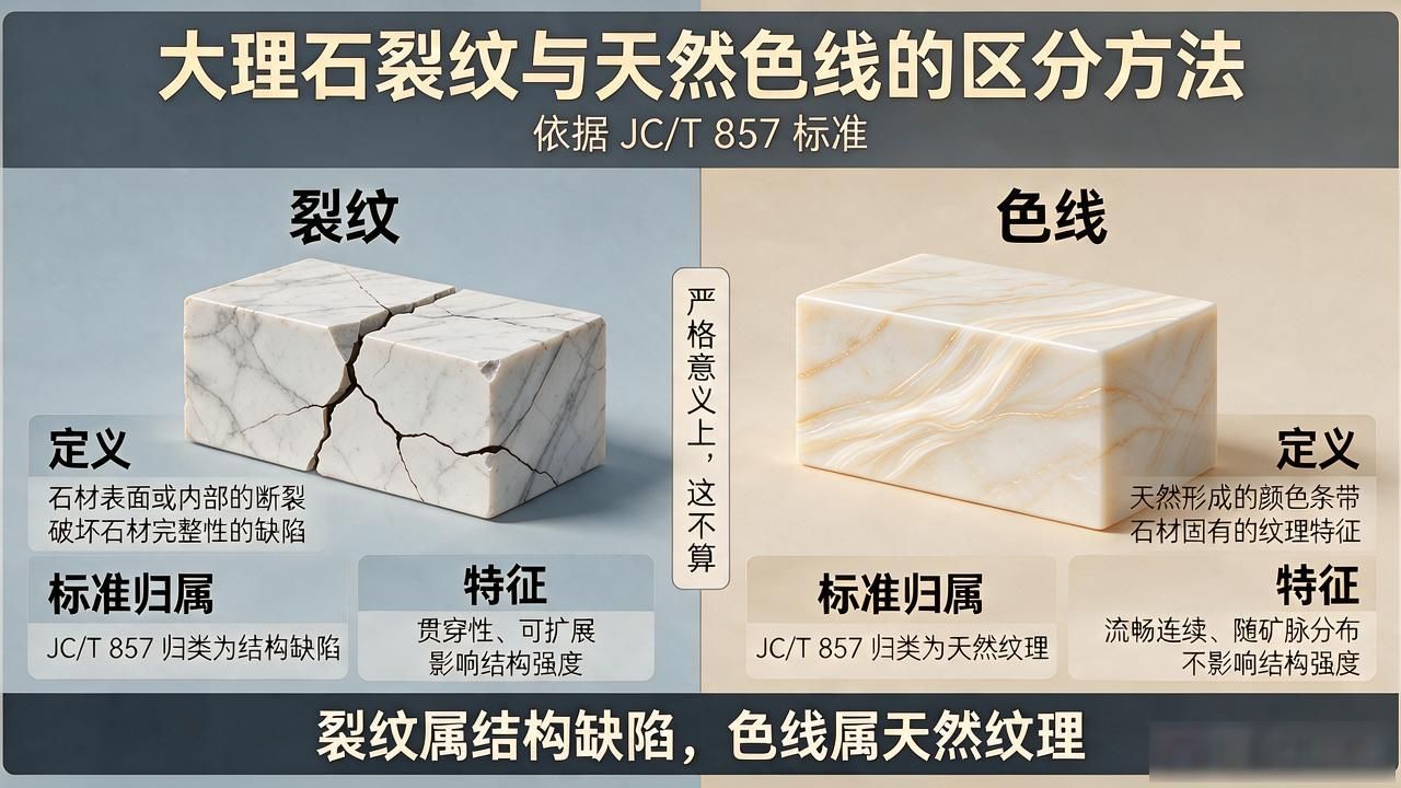 大理石裂纹与天然色线的区分方法封面图新闻