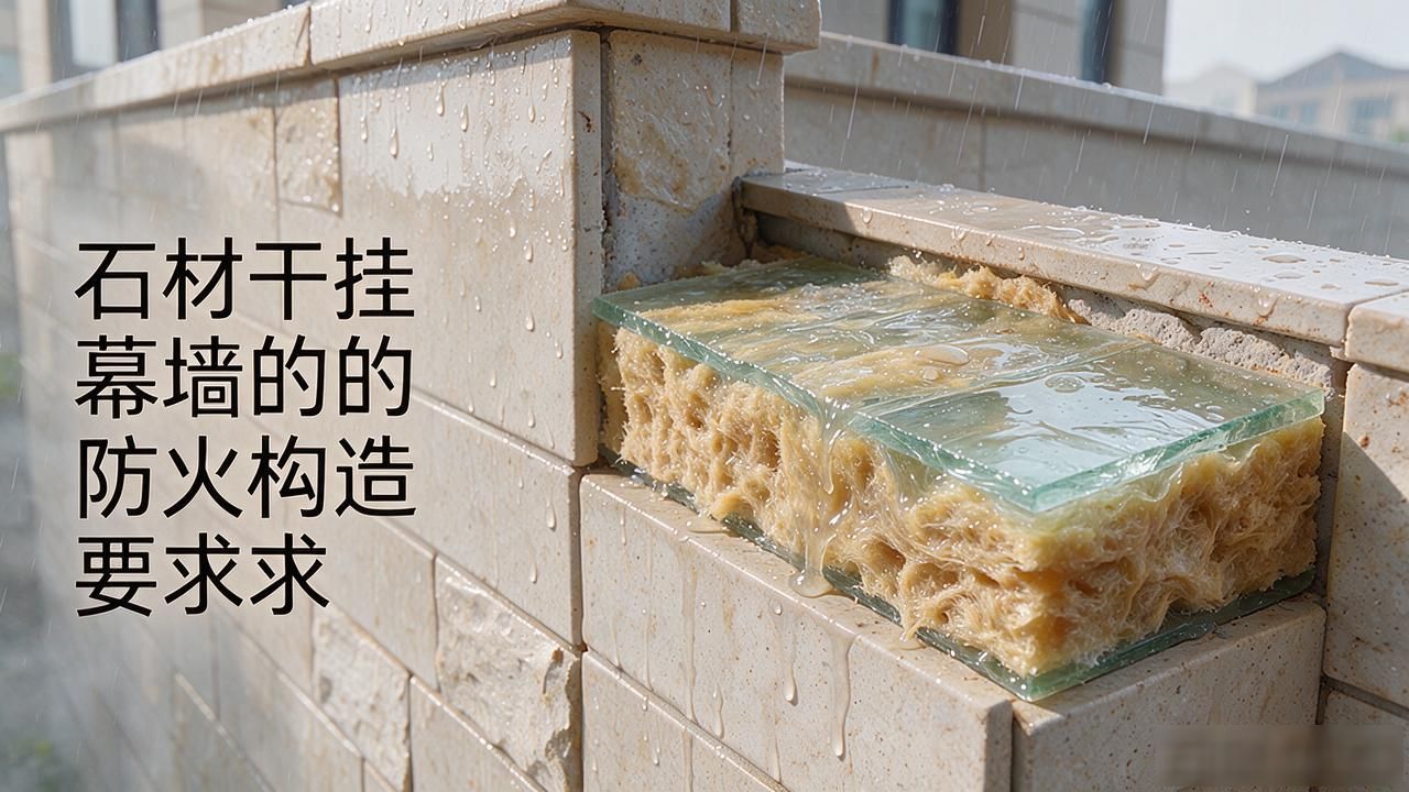 防火构造石材幕墙干挂要求标准_石材干挂幕墙的防火构造要求_干挂石材幕墙构造必须有龙骨吗