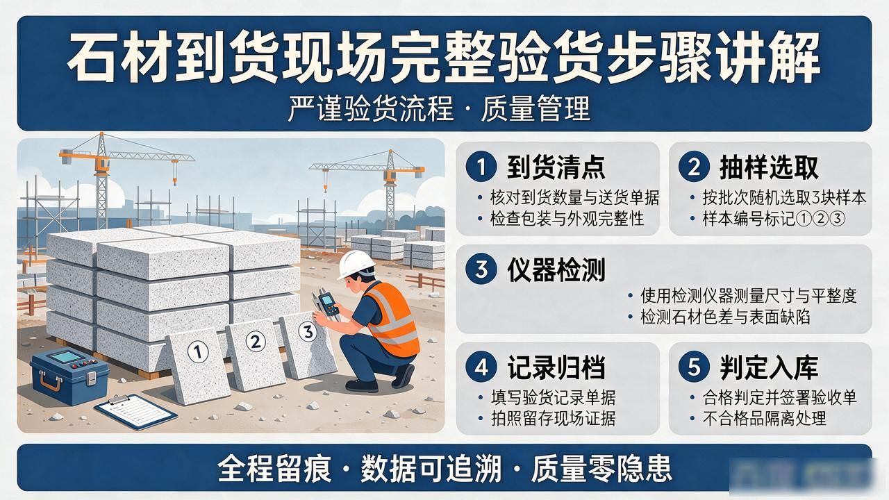 石材翻新详细过程及方法视频_石材到货了怎么发朋友圈_石材到货现场完整验货步骤讲解