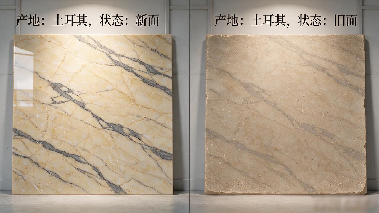 土耳其石材品牌_旧米黄(土耳其)石材图鉴：产地、色系、纹理全解_土耳其灰石材图片